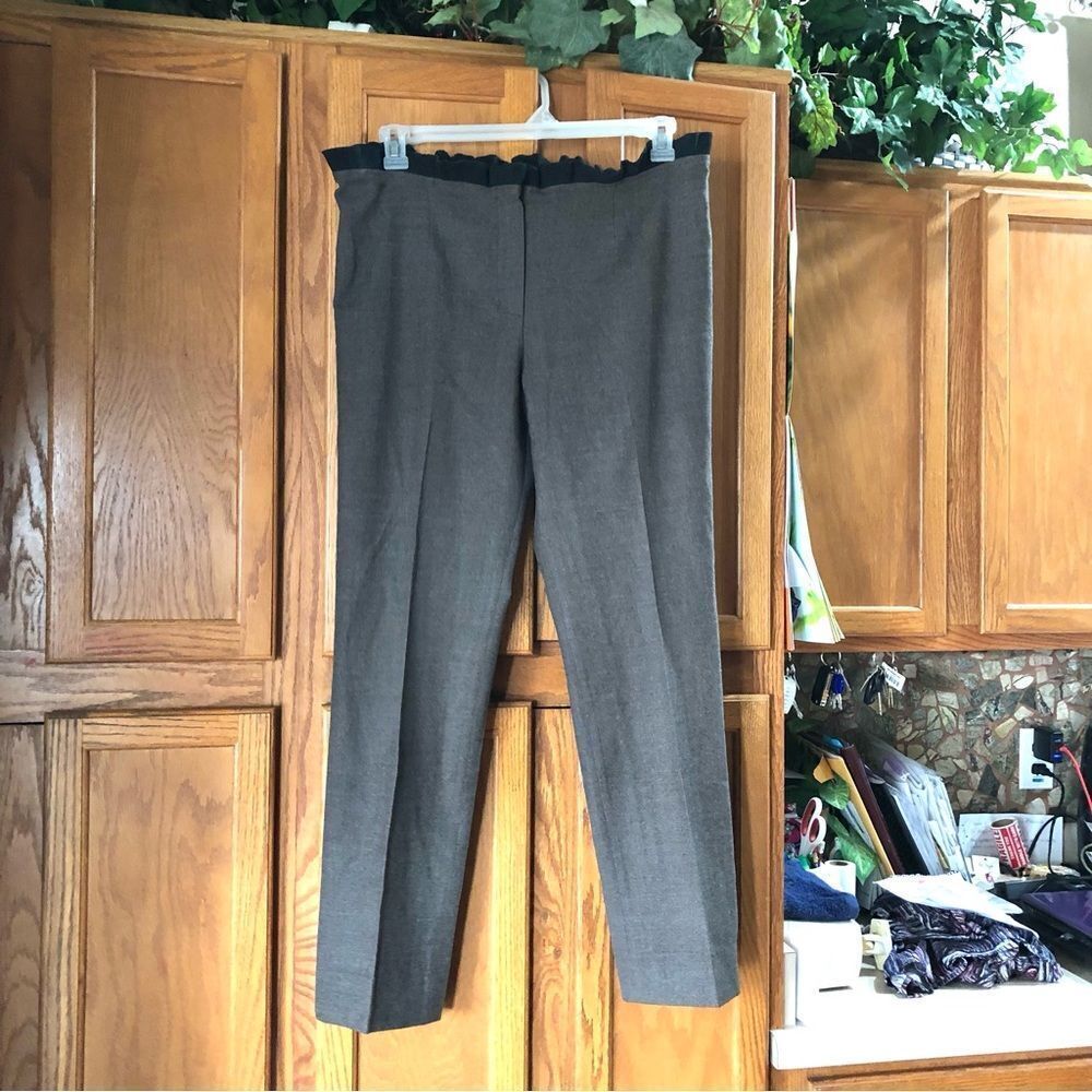 Peserico Italy Brown Ruffle Waist Fleece Wool Blend Trousers Pants - 46